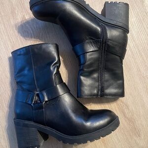 Heeled Moto Boots